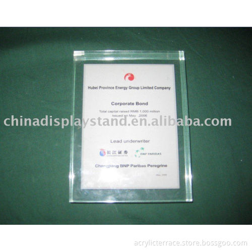 design clear lucite block with logo